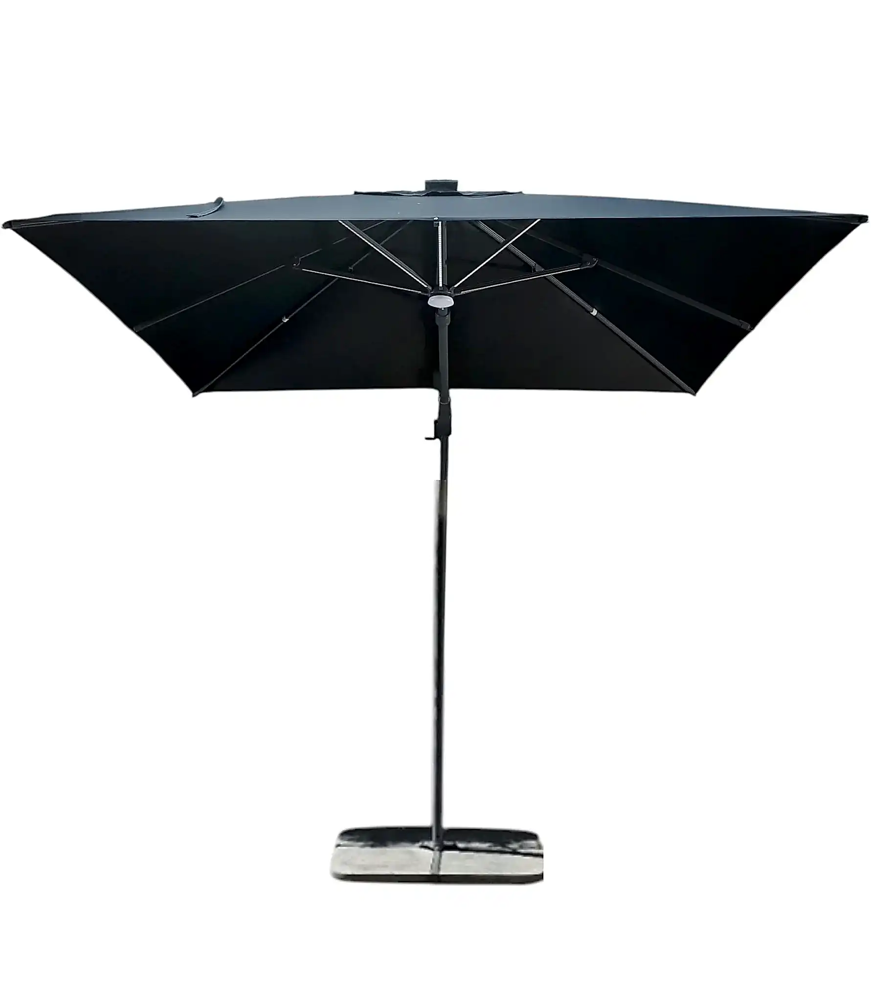 Quitasol Oslo 3×3 Negro LED – con Cruceta - bCasual - osloled3N