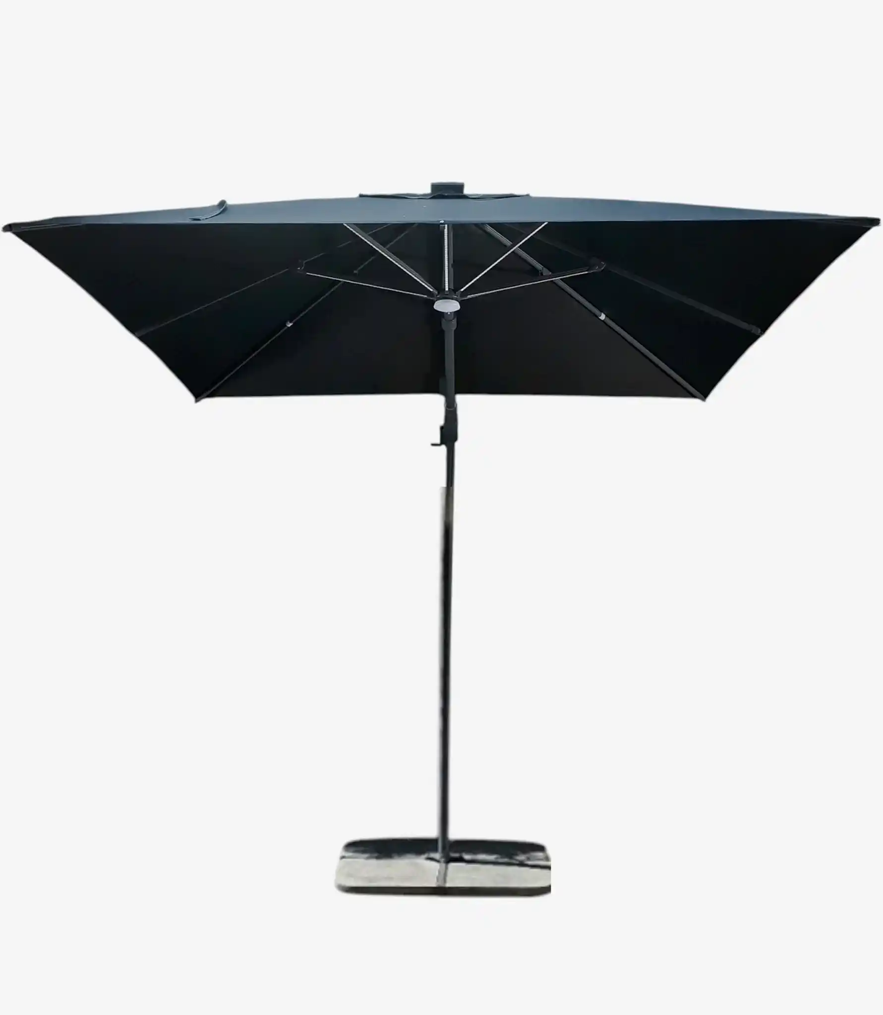 Quitasol Oslo 3×3 Negro LED – con Cruceta - bCasual - osloled3N