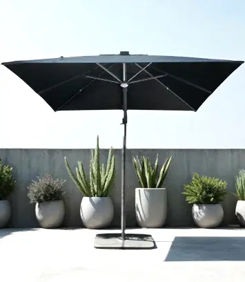 Quitasol Oslo 3×3 Negro LED – con Cruceta - bCasual - osloled3N